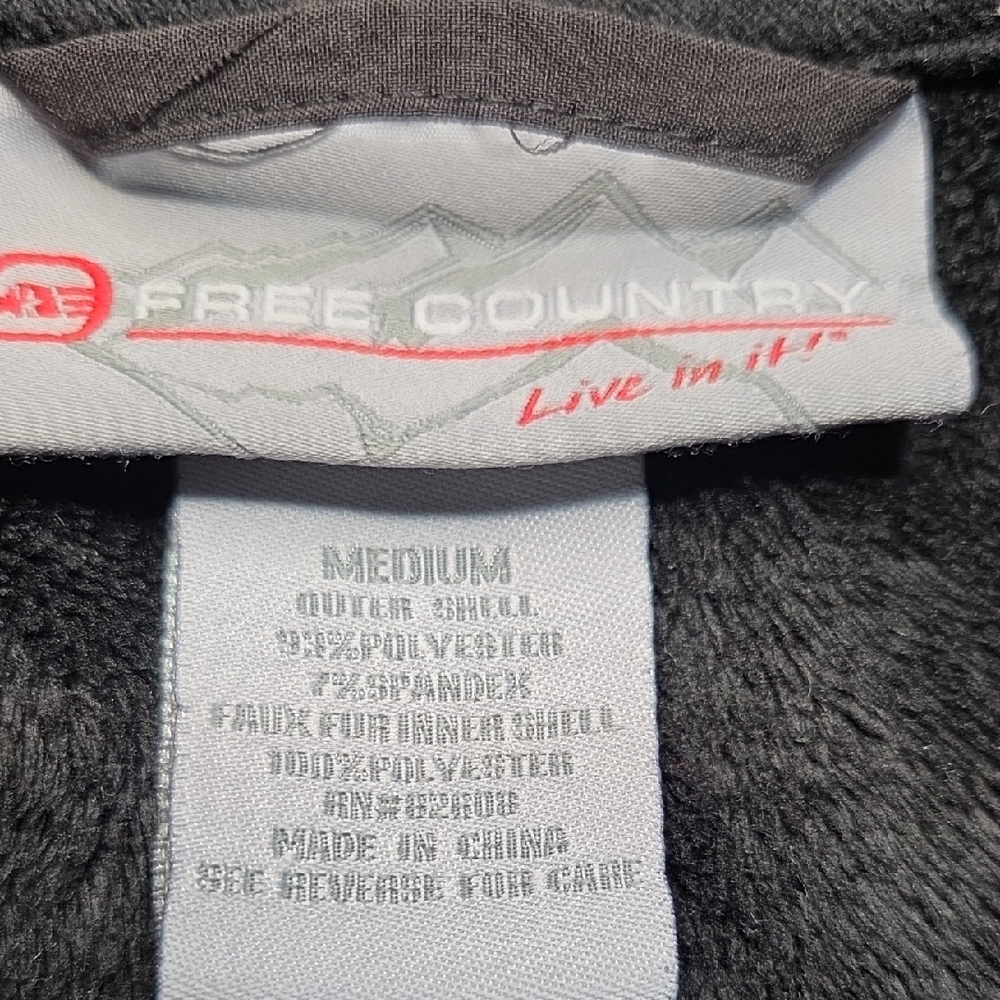 Free Country Womens Black Softshell Ski Jacket Faux Fur Lined Hooded Medium - Picture 5 of 7